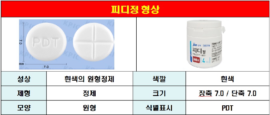 피디정 형상