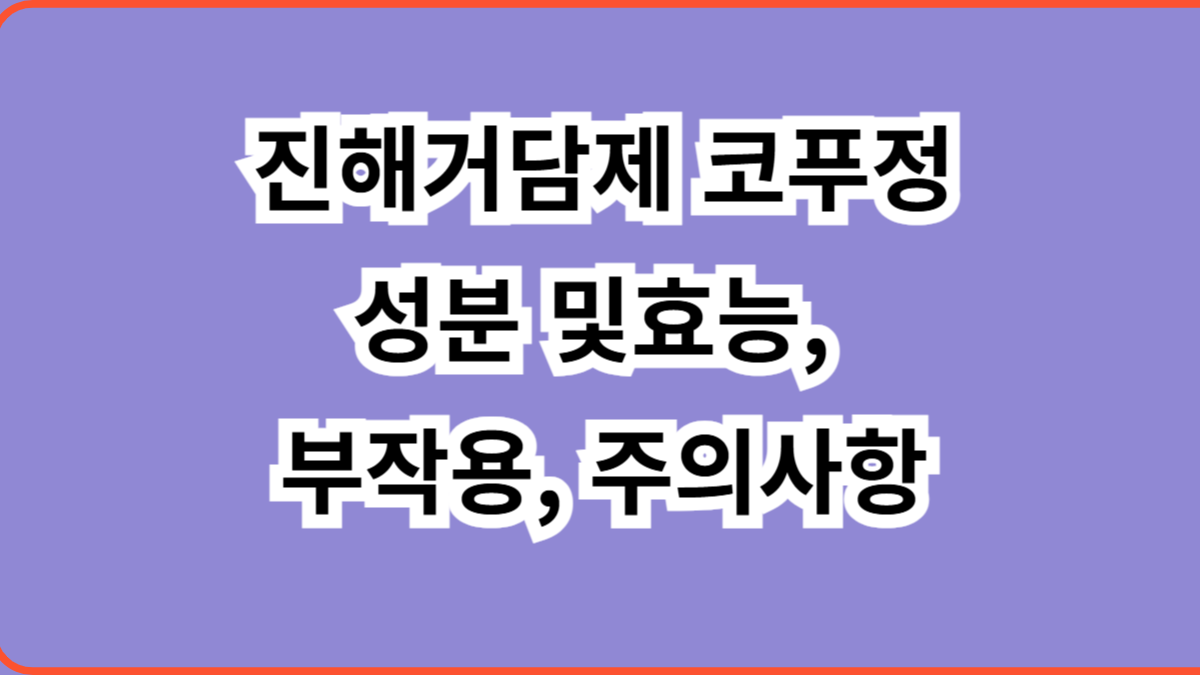 진해거담제 코푸정